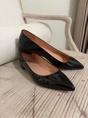 J. Crew Black Patent Pointed-Toe Flats